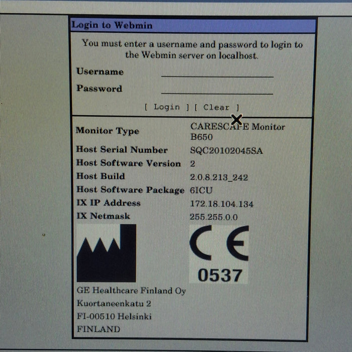 GE Healthcare Carescape B650 Critical Care Patient Monitor