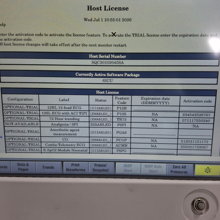 GE Healthcare Carescape B650 Critical Care Patient Monitor