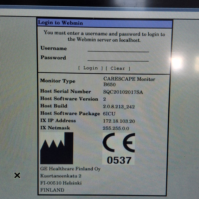 GE Healthcare Carescape B650 Critical Care Patient Monitor