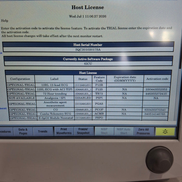 GE Healthcare Carescape B650 Critical Care Patient Monitor