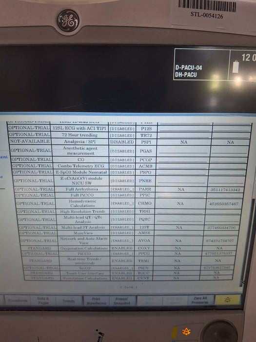 GE Healthcare Carescape B650 Post Anesthesia Care Patient Monitor