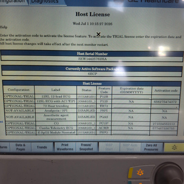 GE Healthcare Carescape B650 Emergency Care Patient Monitor