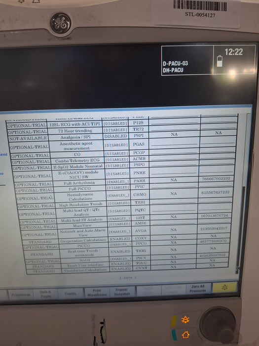 GE Healthcare Carescape B650 Anesthesia Care Patient Monitor