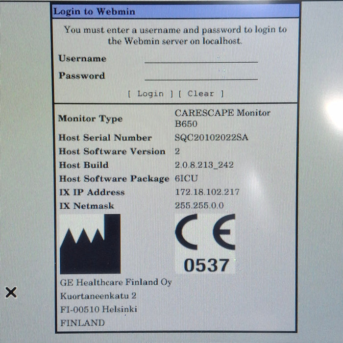 GE Healthcare Carescape B650 Critical Care Patient Monitor