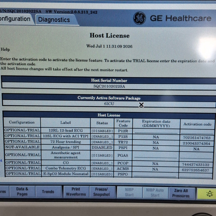 GE Healthcare Carescape B650 Critical Care Patient Monitor