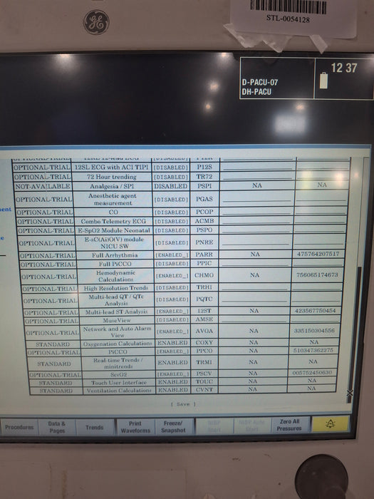 GE Healthcare Carescape B650 Post Anesthesia Care Patient Monitor