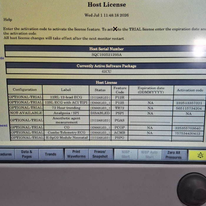 GE Healthcare Carescape B650 Critical Care Patient Monitor
