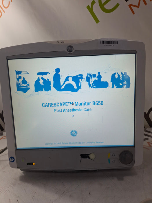 GE Healthcare Carescape B650 Post Anesthesia Care Patient Monitor