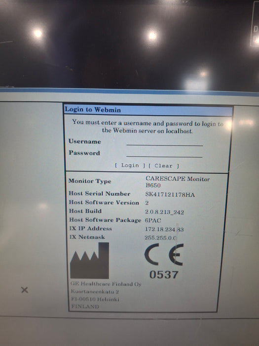 GE Healthcare Carescape B650 Post Anesthesia Care Patient Monitor