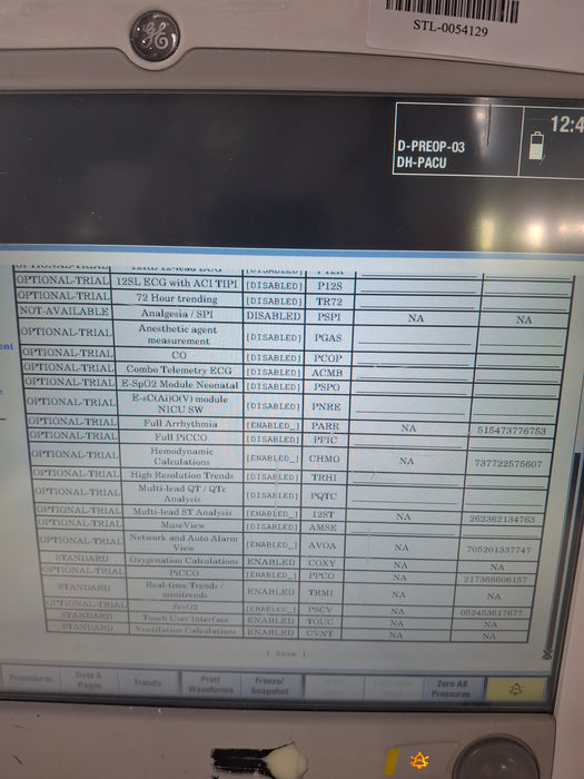GE Healthcare Carescape B650 Post Anesthesia Care Patient Monitor
