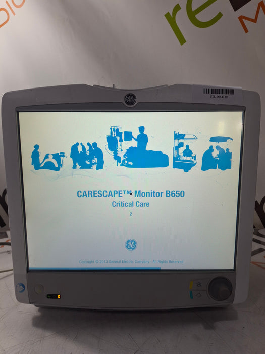 GE Healthcare Carescape B650 Critical Care Patient Monitor