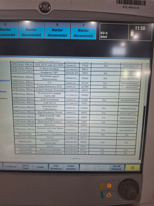 GE Healthcare Carescape B650 Critical Care Patient Monitor