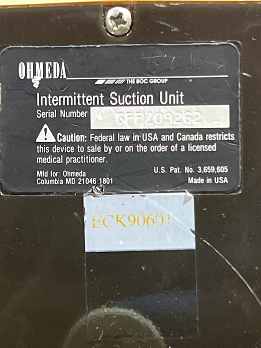 Ohmeda Medical 200 Intermittent Suction Unit