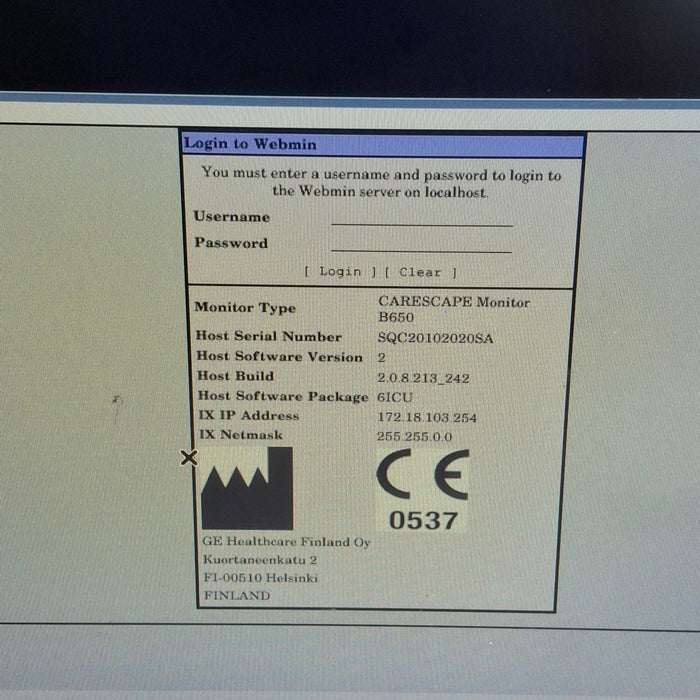 GE Healthcare Carescape B650 Critical Care Patient Monitor