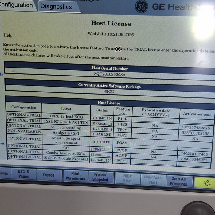 GE Healthcare Carescape B650 Critical Care Patient Monitor