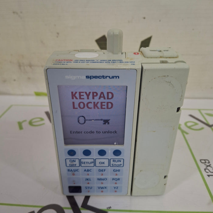 Baxter Sigma Spectrum 6.05.13 with B/G Battery Infusion Pump