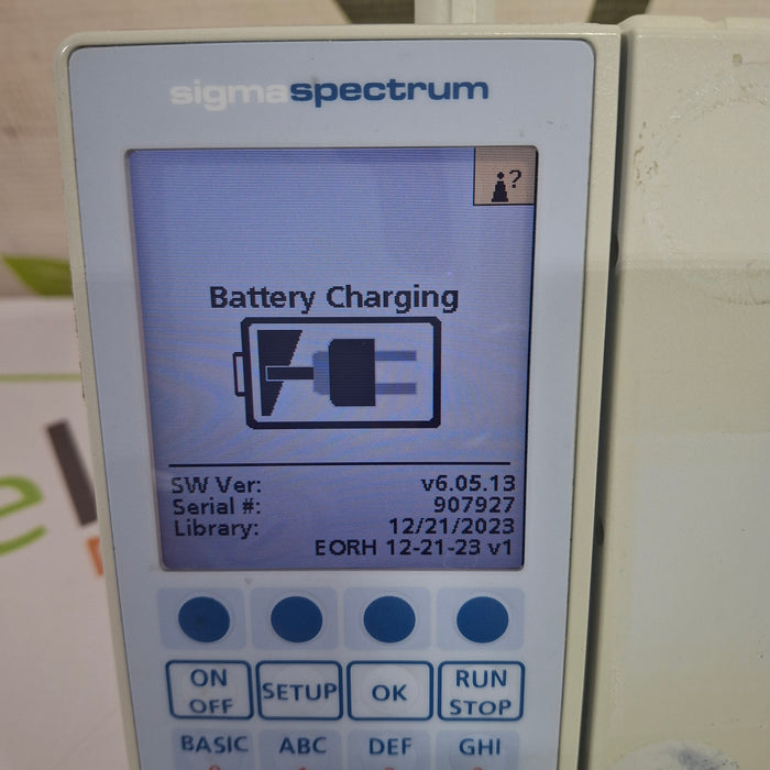 Baxter Sigma Spectrum 6.05.13 with B/G Battery Infusion Pump