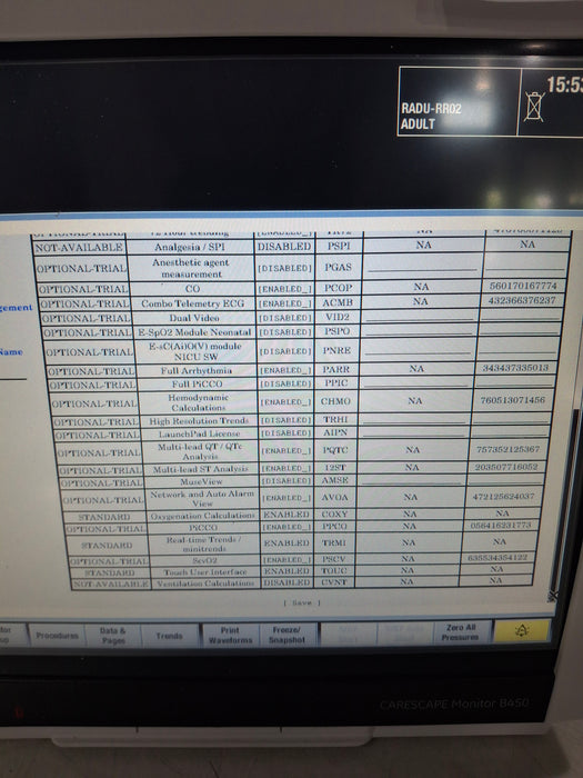 GE Healthcare Carescape B450 Critical Care Patient Monitor