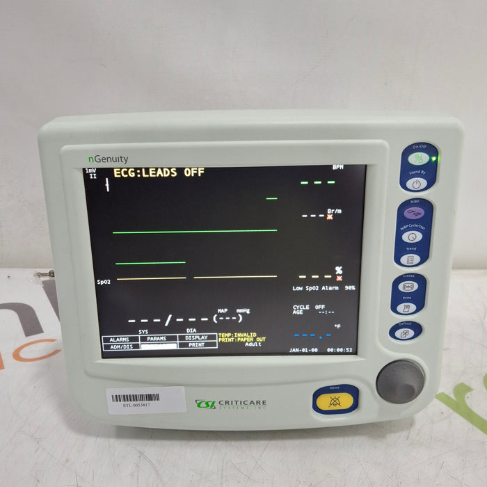Criticare nGenuity 8100EP Patient Monitor