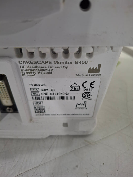 GE Healthcare Carescape B450 Critical Care Patient Monitor
