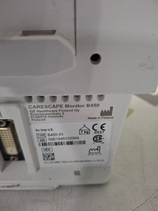 GE Healthcare Carescape B450 Critical Care Patient Monitor