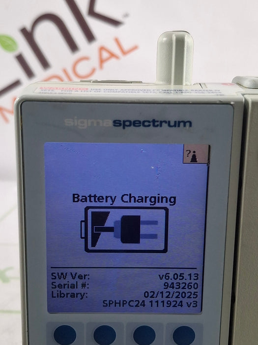 Baxter Sigma Spectrum 6.05.13 with B/G Battery Infusion Pump