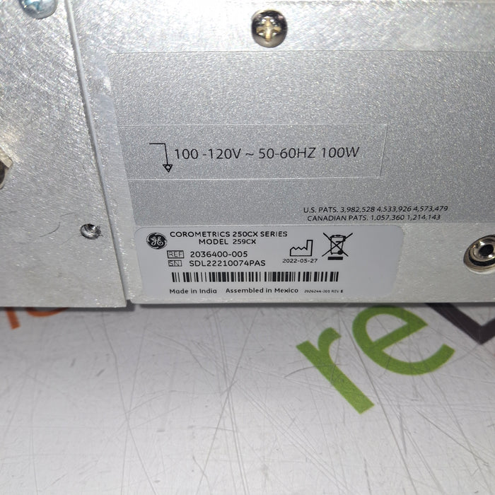 GE Healthcare Corometrics 250cx Series Model 259cx Fetal Monitor