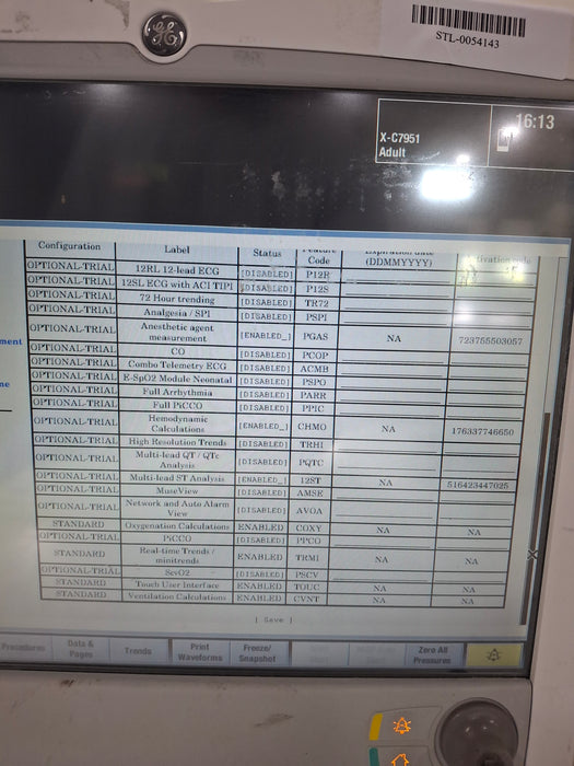 GE Healthcare Carescape B650 Anesthesia Care Patient Monitor