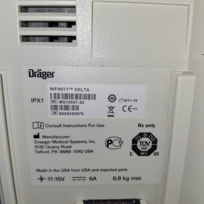 Draeger Medical Infinity Delta Patient Monitor