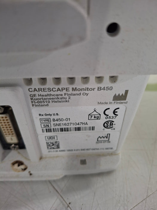 GE Healthcare Carescape B450 Critical Care Patient Monitor