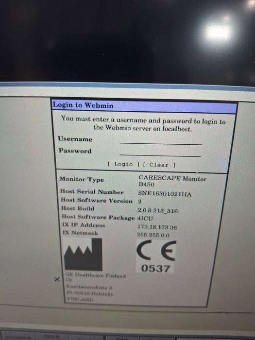 GE Healthcare Carescape B450 Critical Care Patient Monitor