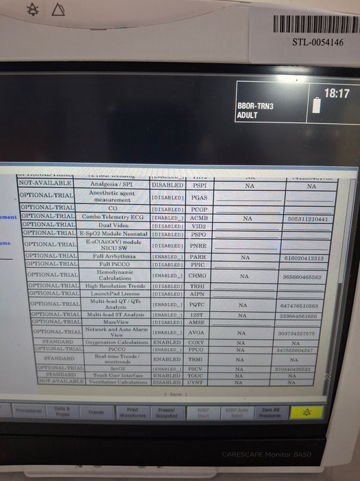 GE Healthcare Carescape B450 Critical Care Patient Monitor