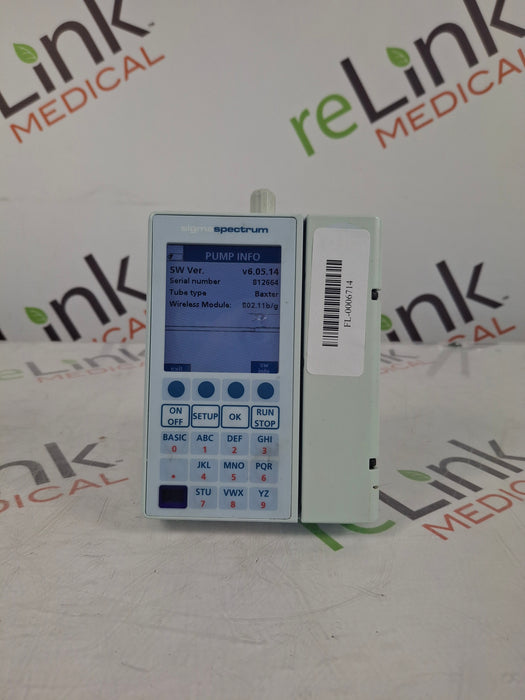 Baxter Sigma Spectrum 6.05.14 with B/G Battery Infusion Pump