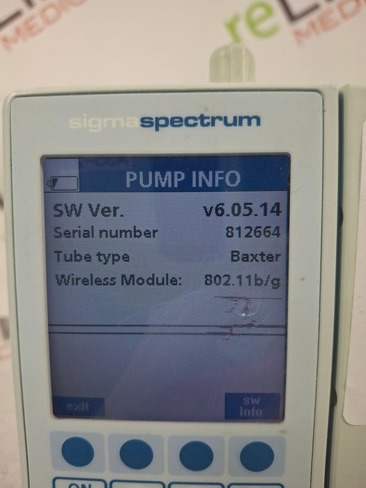 Baxter Sigma Spectrum 6.05.14 with B/G Battery Infusion Pump