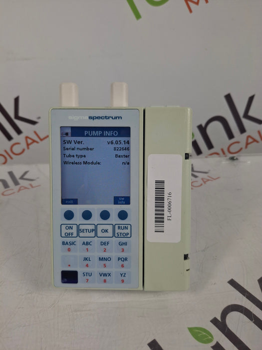 Baxter Sigma Spectrum 6.05.14 with A/B/G/N Battery Infusion Pump