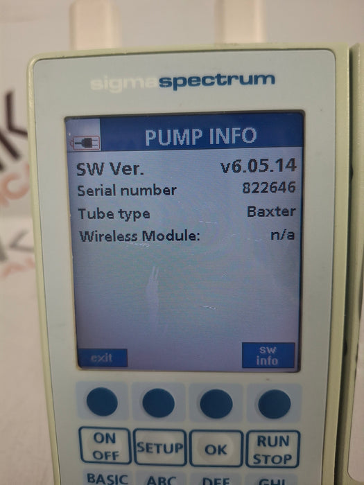 Baxter Sigma Spectrum 6.05.14 with A/B/G/N Battery Infusion Pump