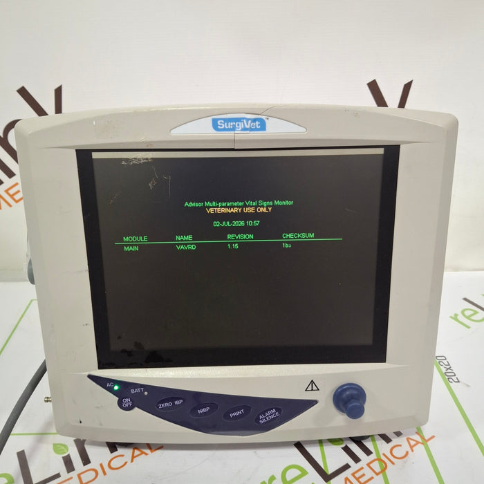 Smiths Medical Surgivet Advisor Vital Signs Monitor