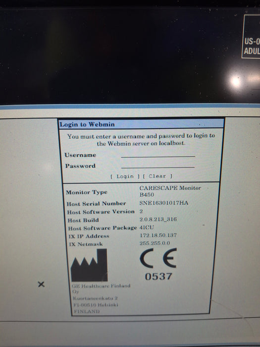 GE Healthcare Carescape B450 Critical Care Patient Monitor