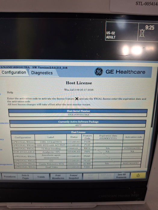 GE Healthcare Carescape B450 Critical Care Patient Monitor