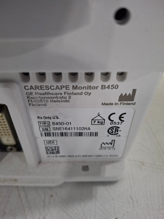 GE Healthcare Carescape B450 Critical Care Patient Monitor