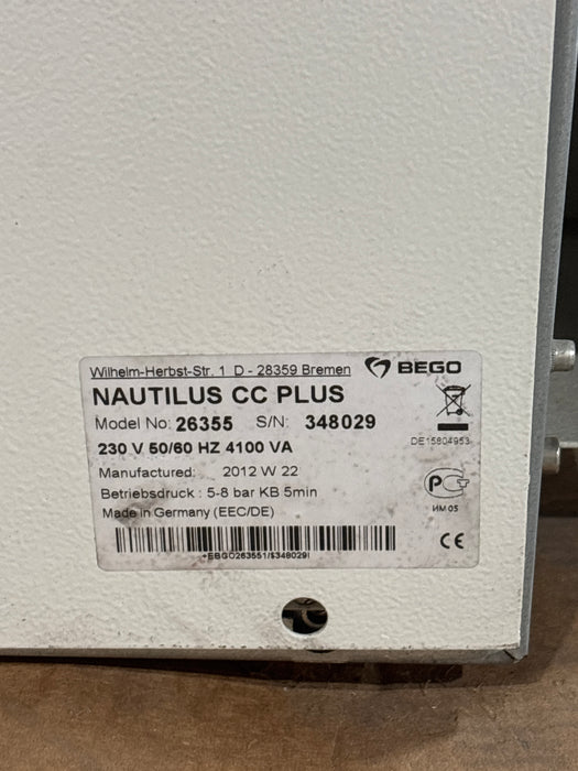 Bego Nautilus CC Plus Dental Induction Casting Machine
