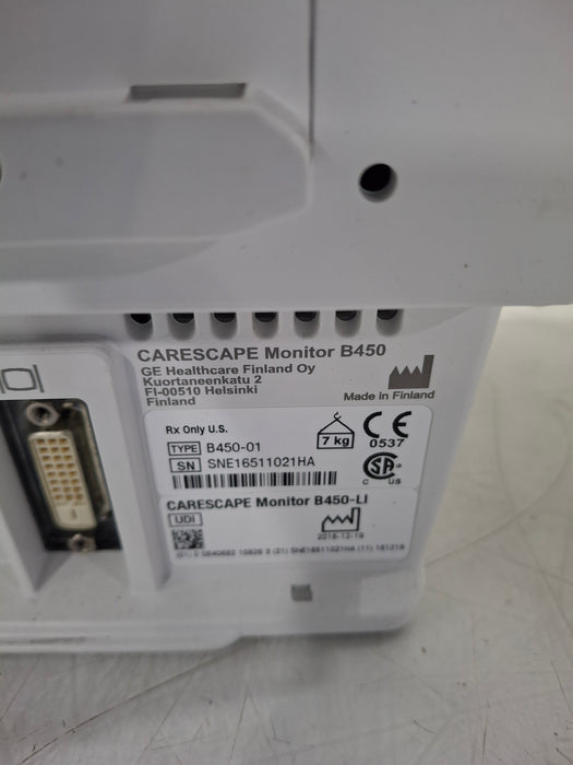 GE Healthcare Carescape B450 Critical Care Patient Monitor
