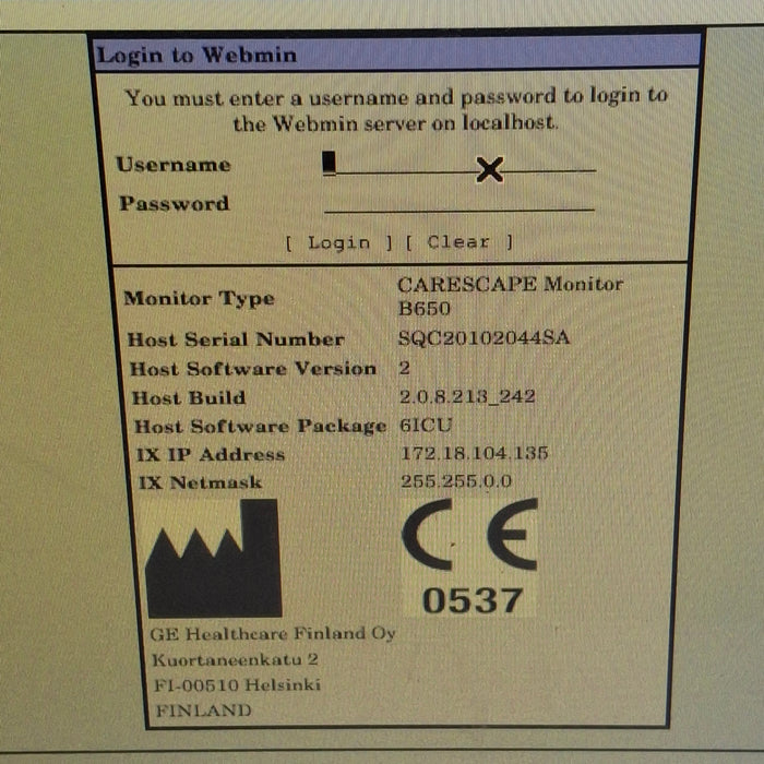 GE Healthcare Carescape B650 Critical Care Patient Monitor