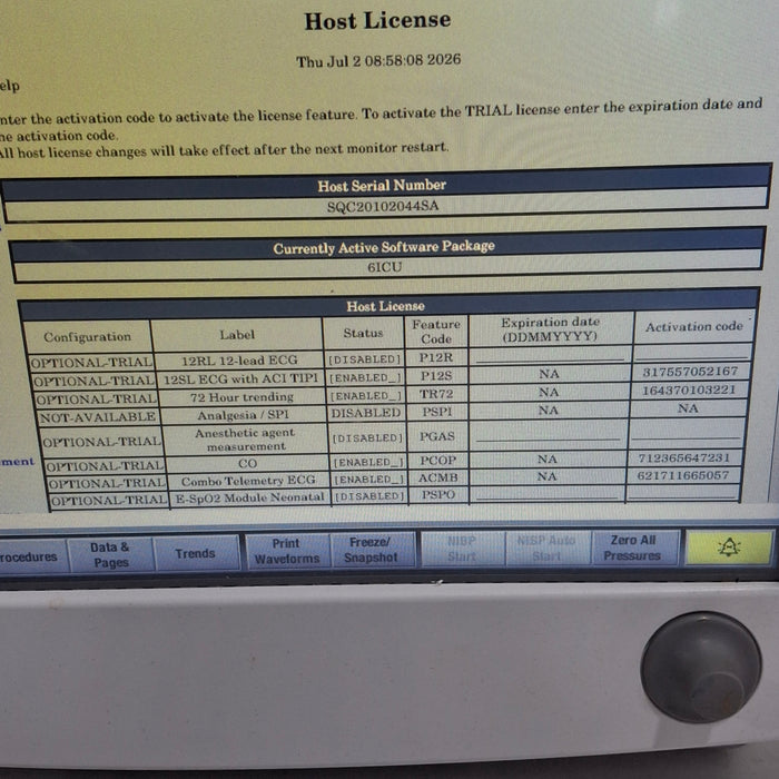 GE Healthcare Carescape B650 Critical Care Patient Monitor