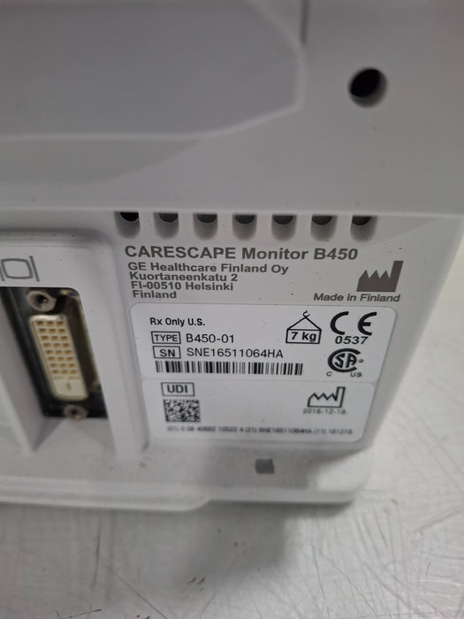 GE Healthcare Carescape B450 Critical Care Patient Monitor