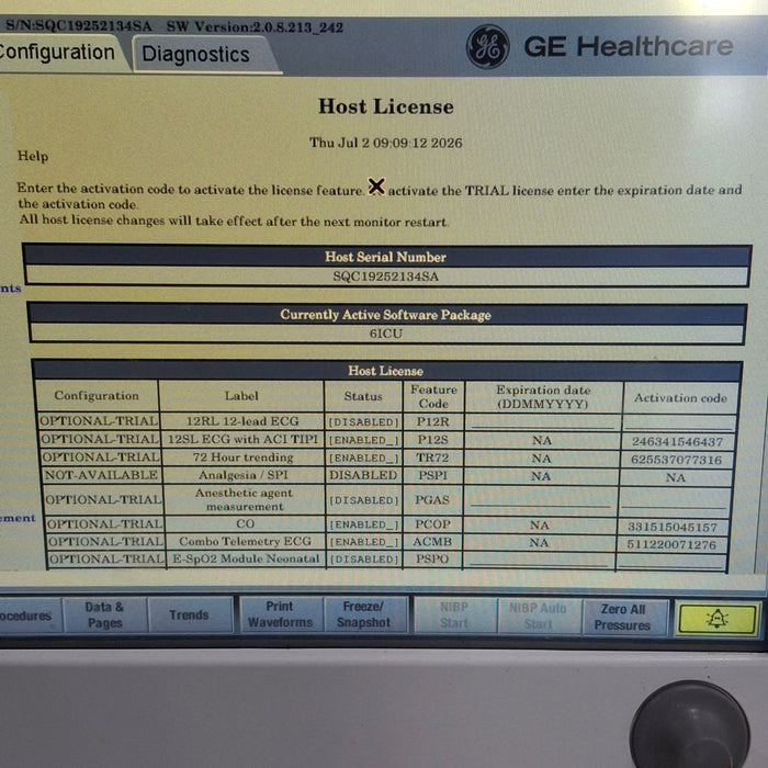 GE Healthcare Carescape B650 Critical Care Patient Monitor