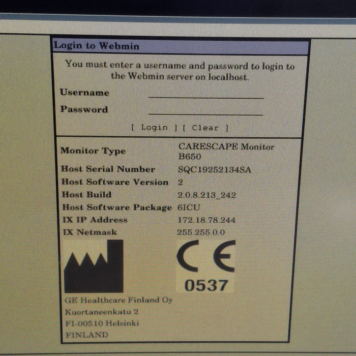 GE Healthcare Carescape B650 Critical Care Patient Monitor