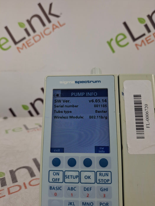 Baxter Sigma Spectrum 6.05.14 with B/G Battery Infusion Pump