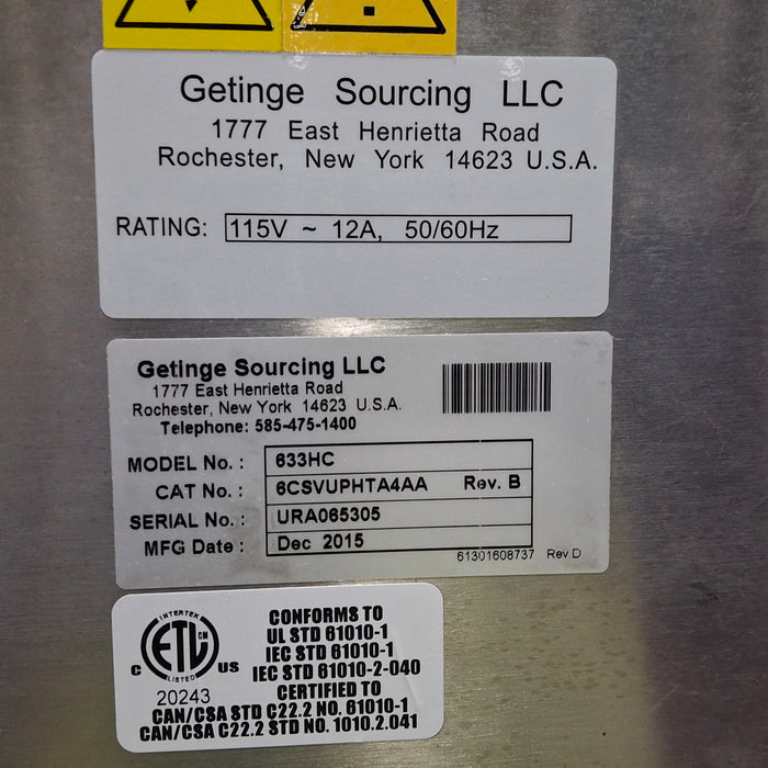 Getinge 633HC Steam Sterilizer