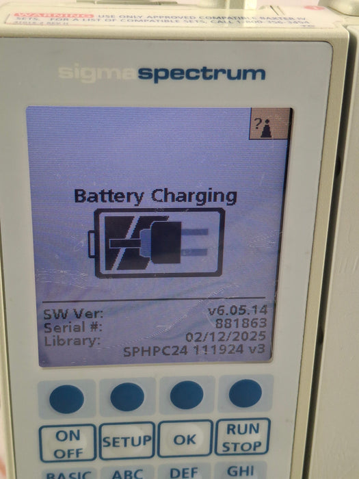 Baxter Sigma Spectrum 6.05.14 with B/G Battery Infusion Pump